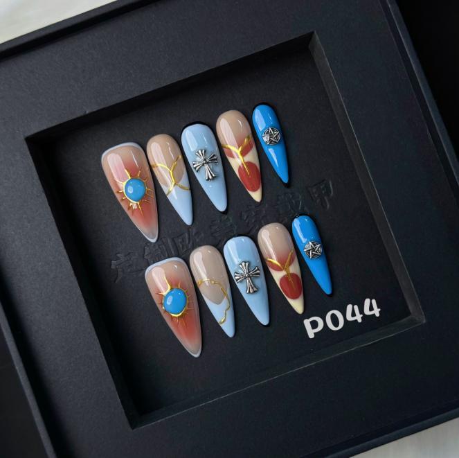 Handmade press on nail P044