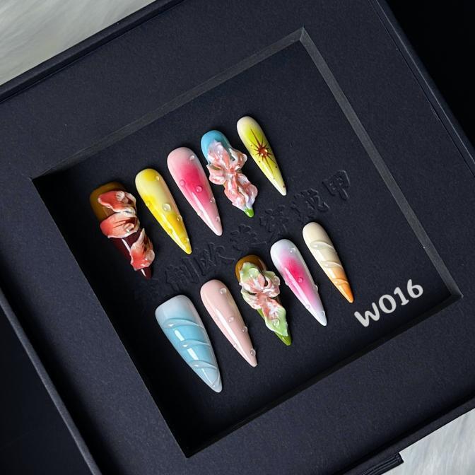Handmade press on nail W016