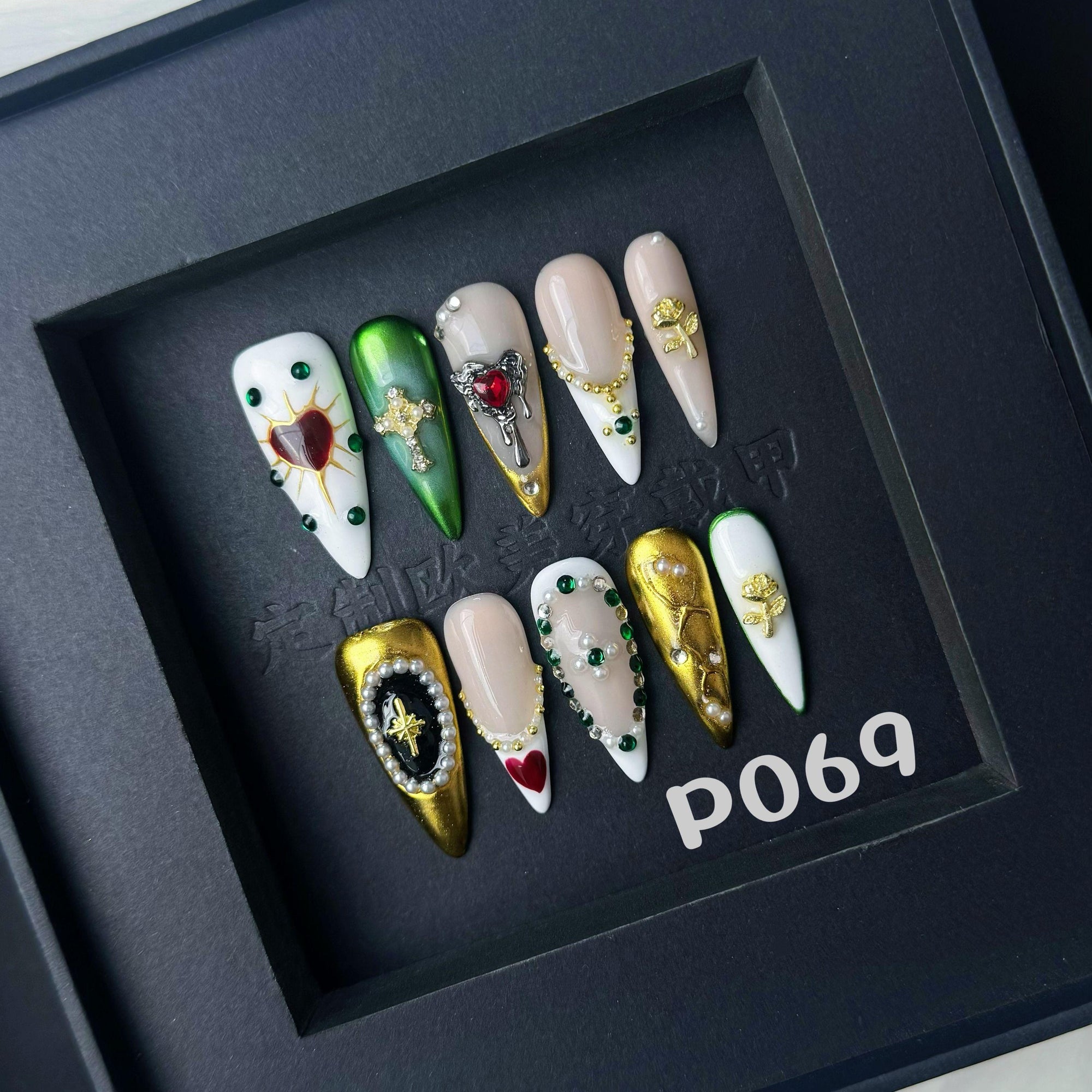 Handmade press on nail P069