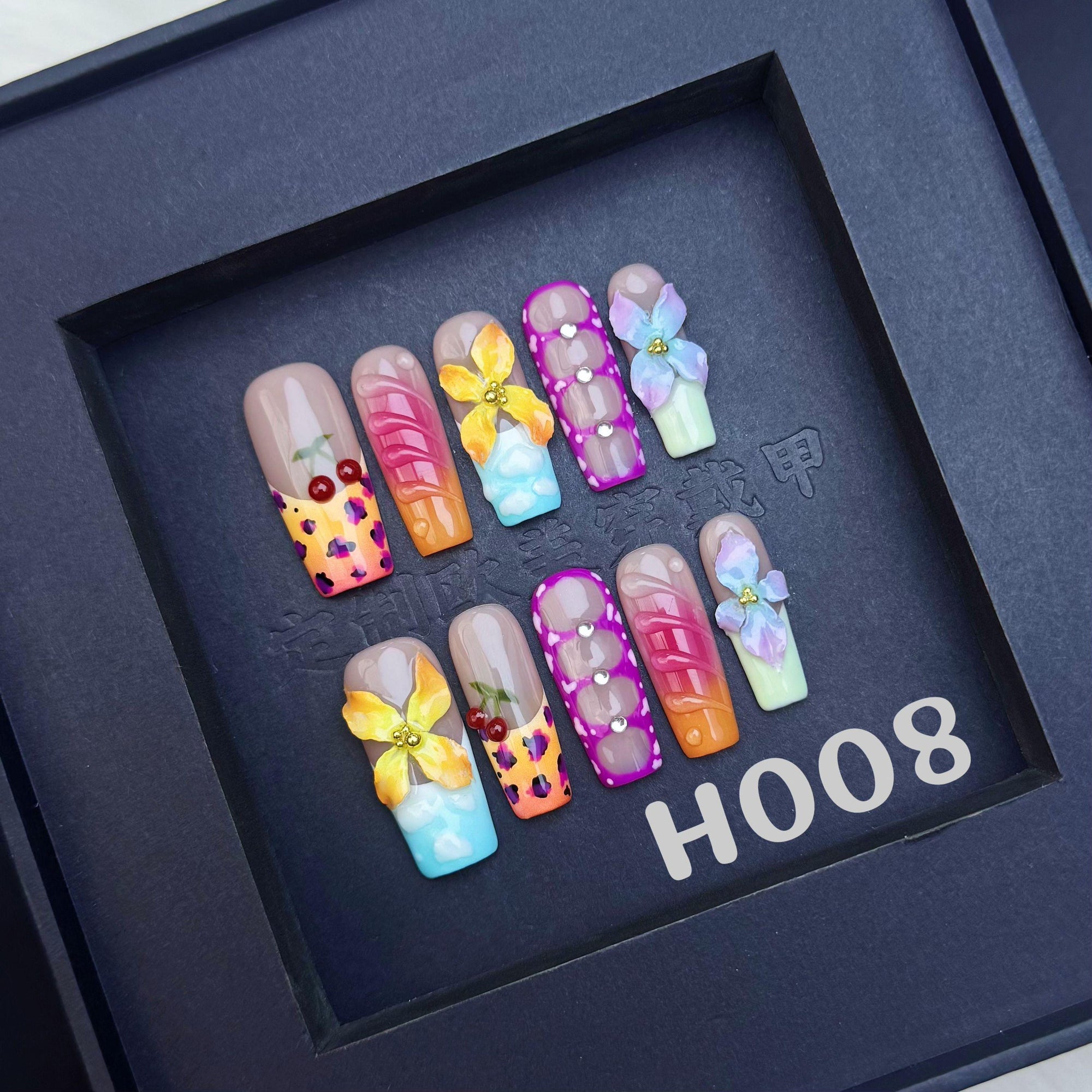 Handmade press on nail H008