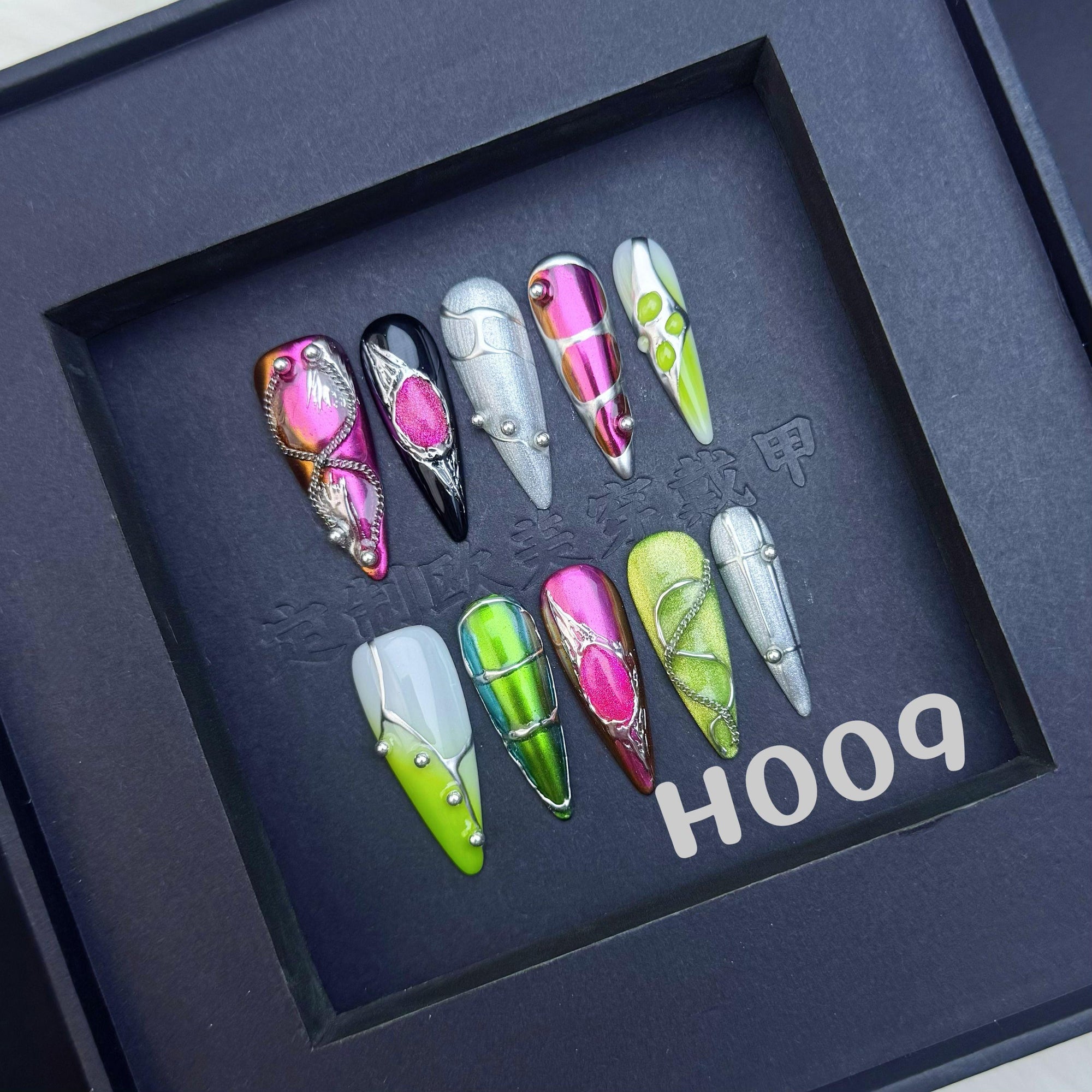 Handmade press on nail H009