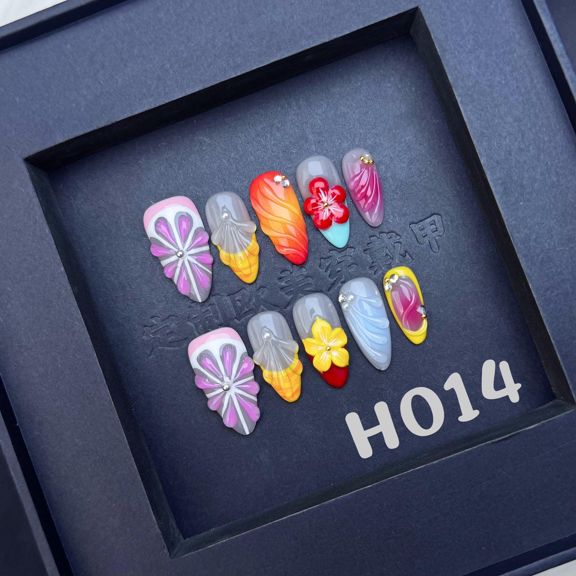 Handmade press on nail H014