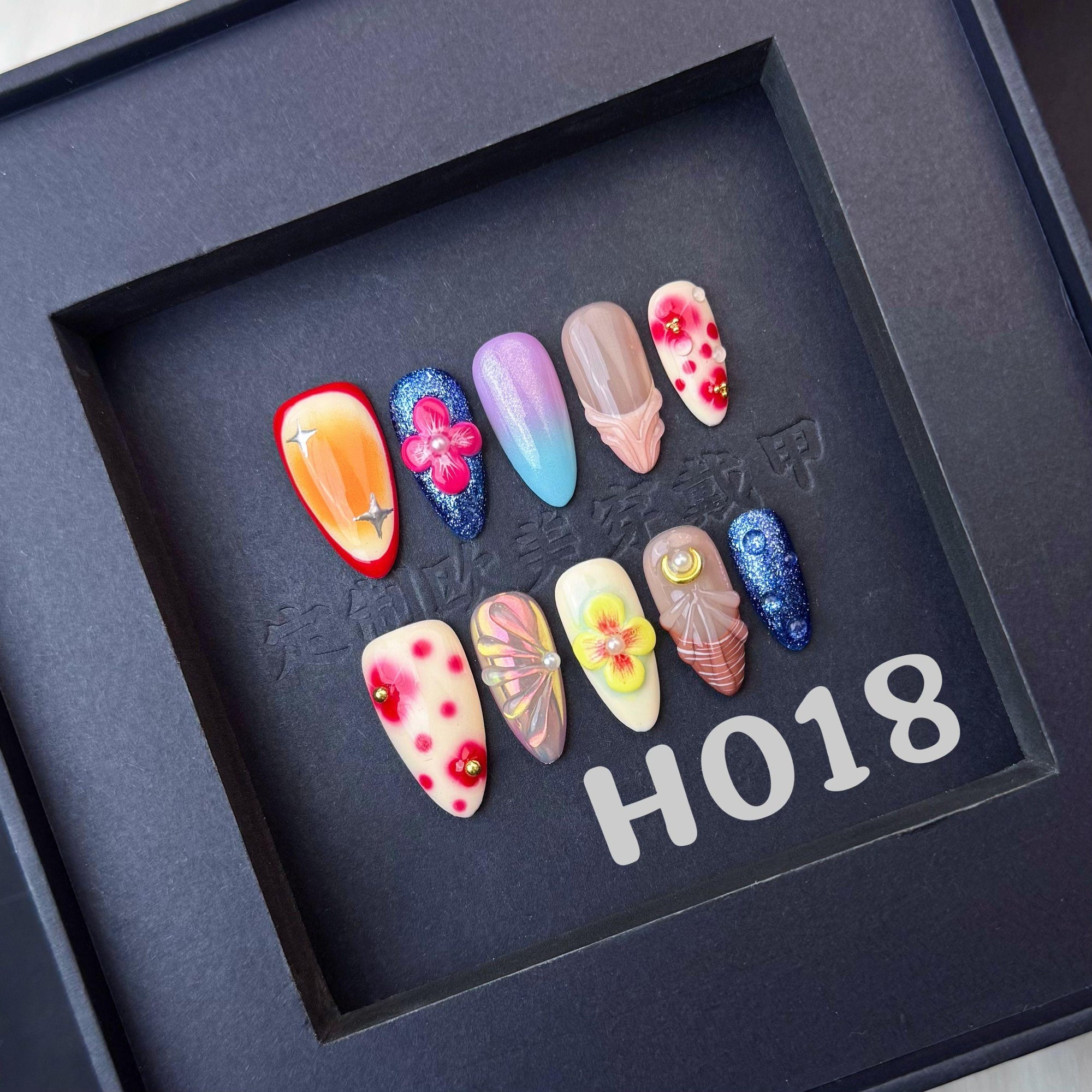 Handmade press on nail H018