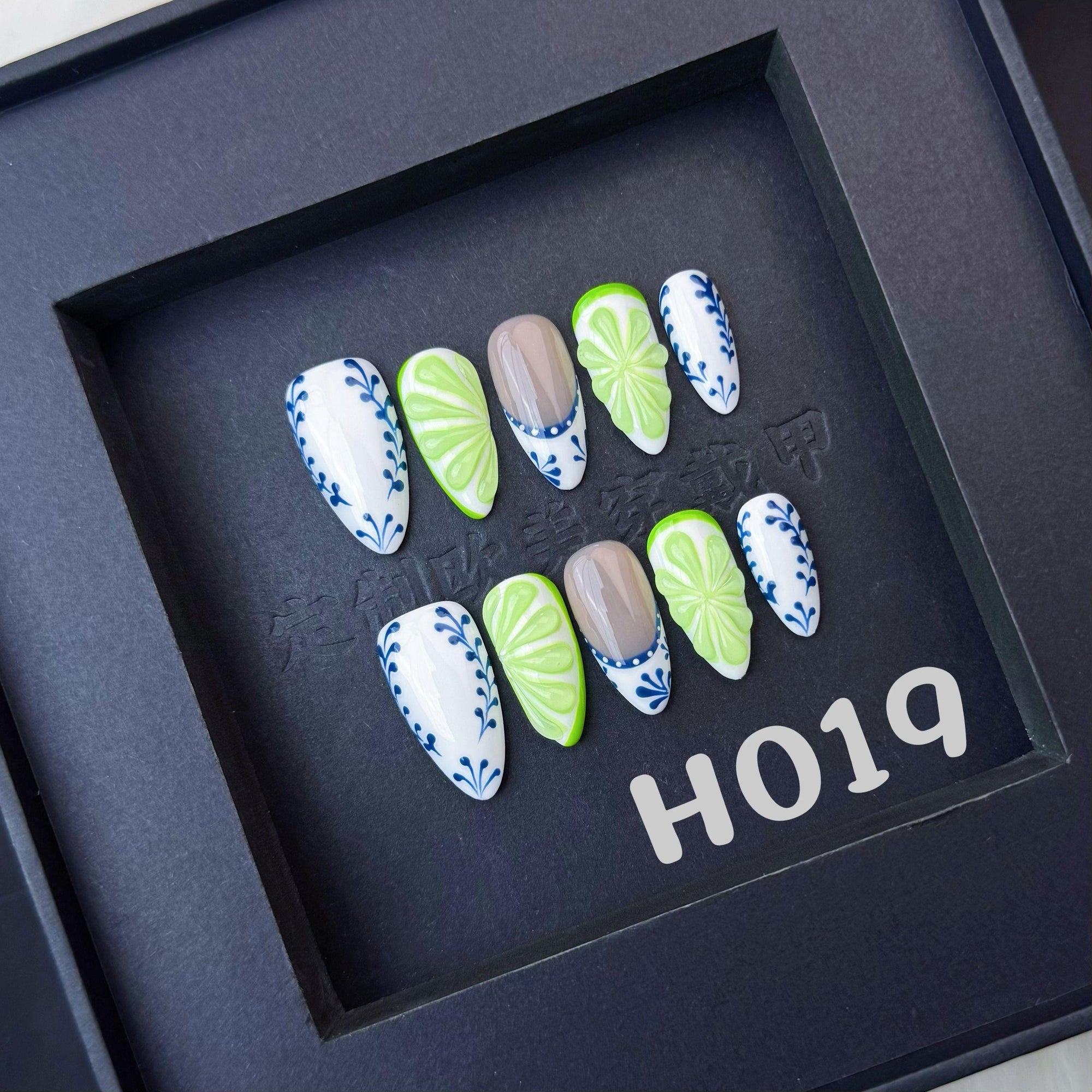 Handmade press on nail H019