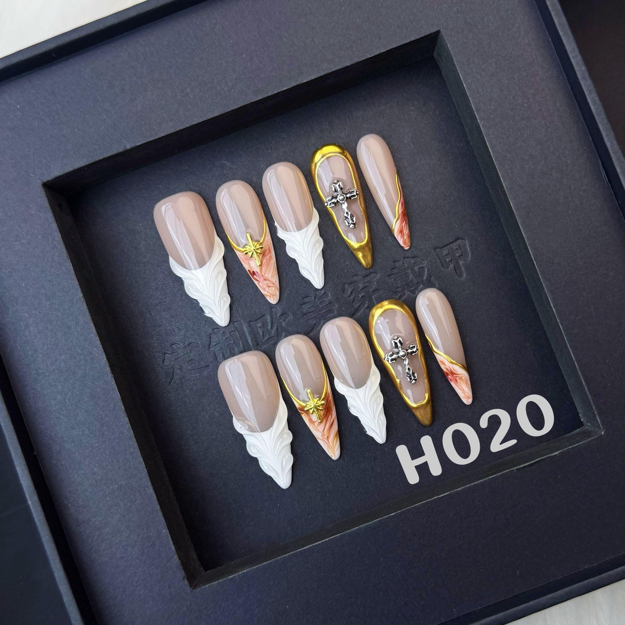 Handmade press on nail H020