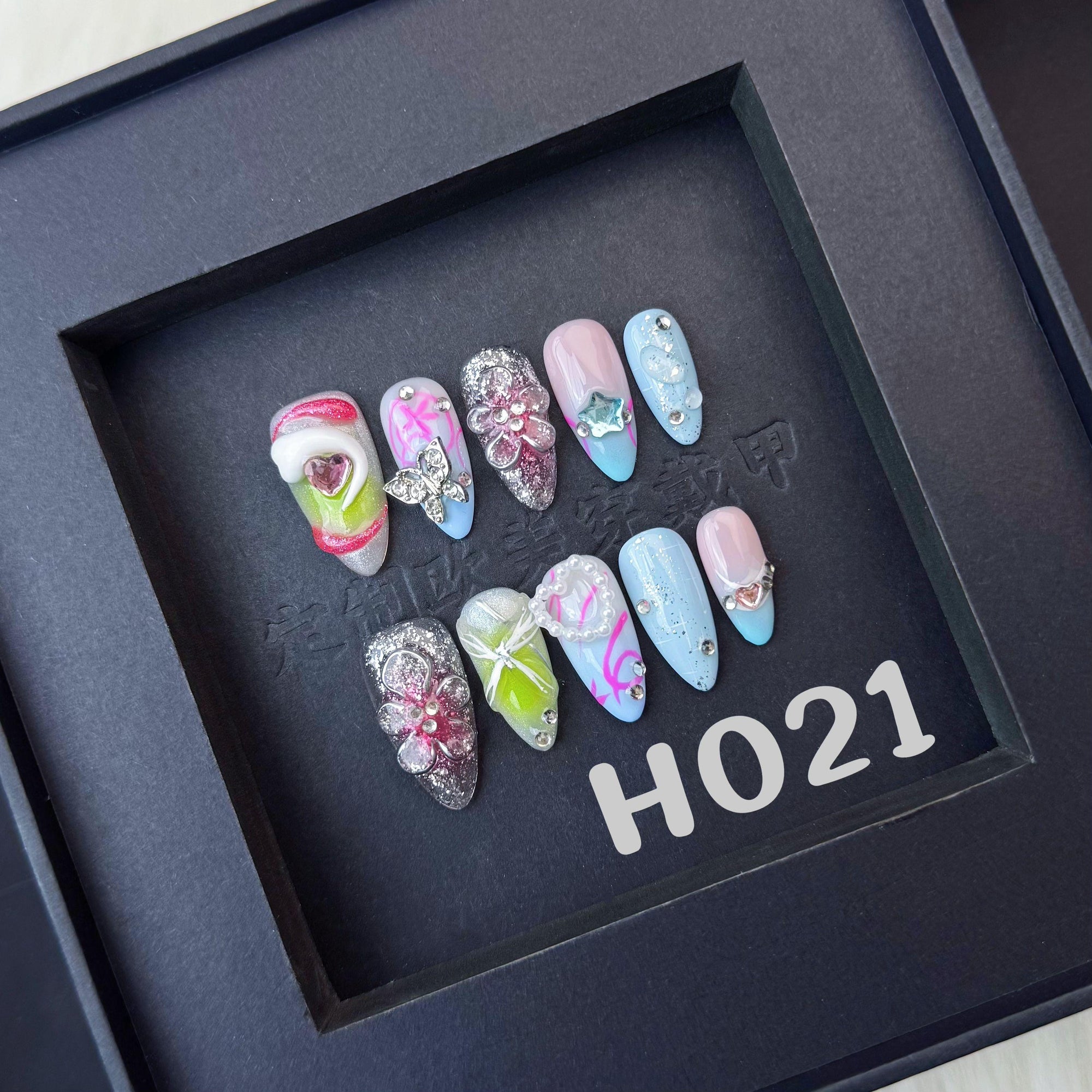 Handmade press on nail H021