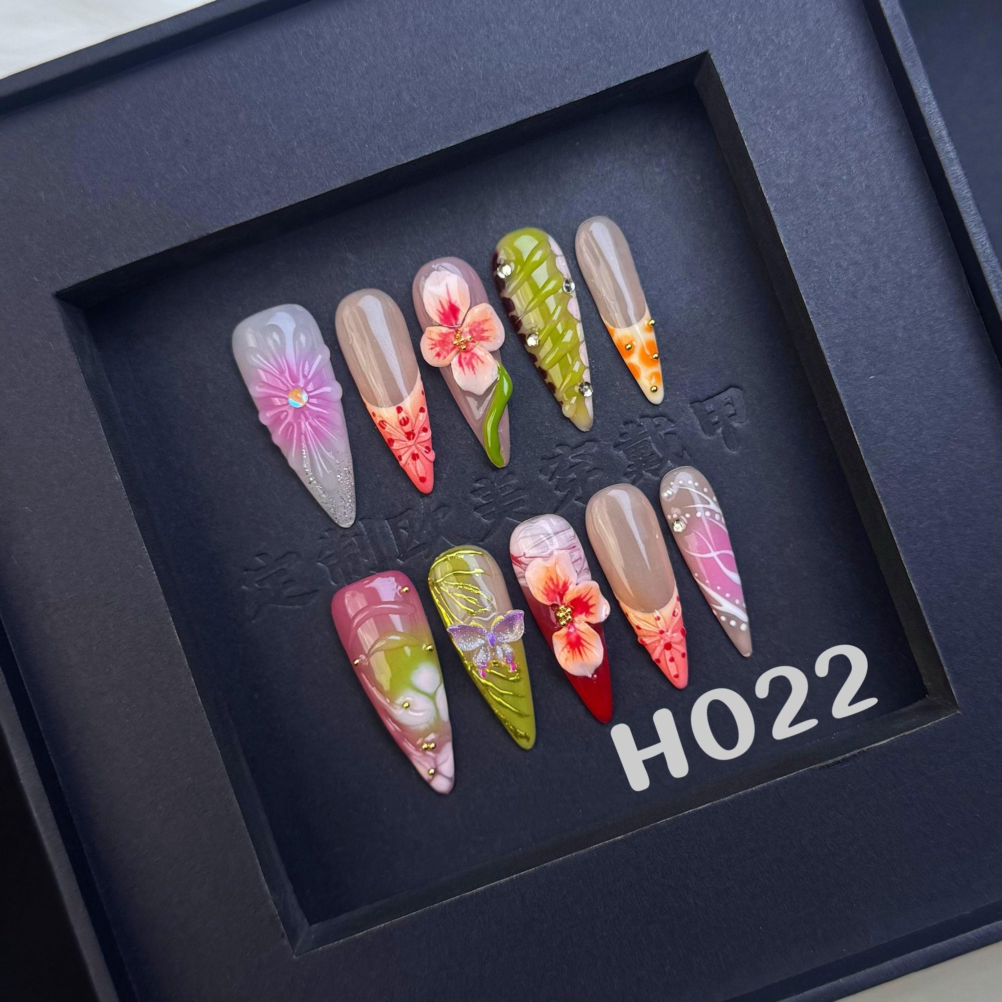 Handmade press on nail H022