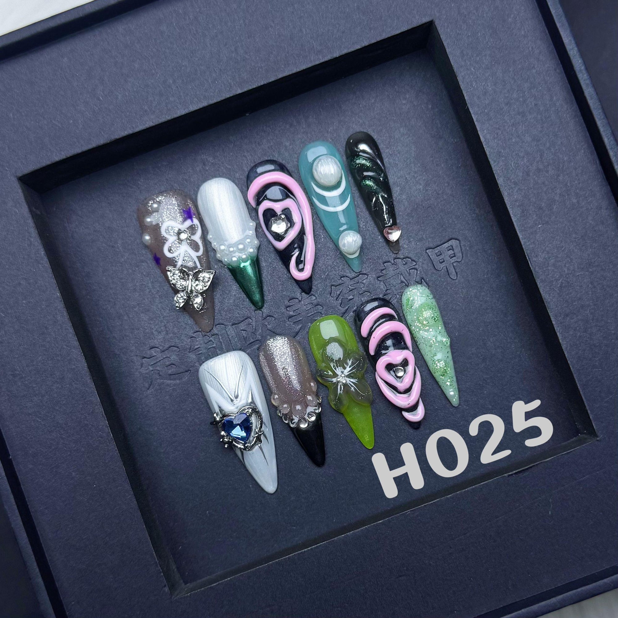Handmade press on nail H025