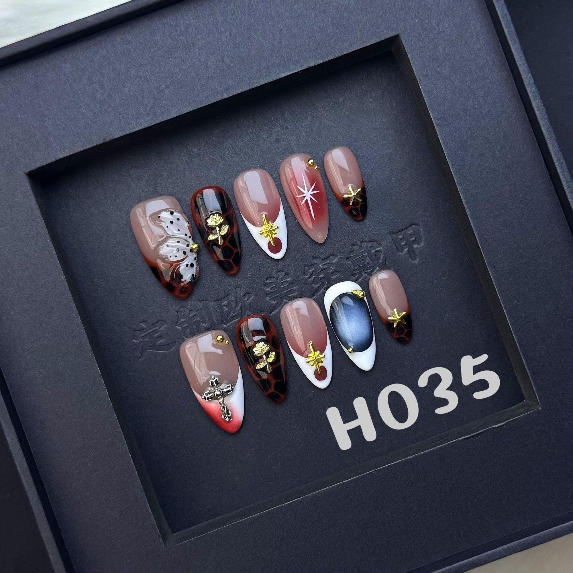 Handmade press on nail H035