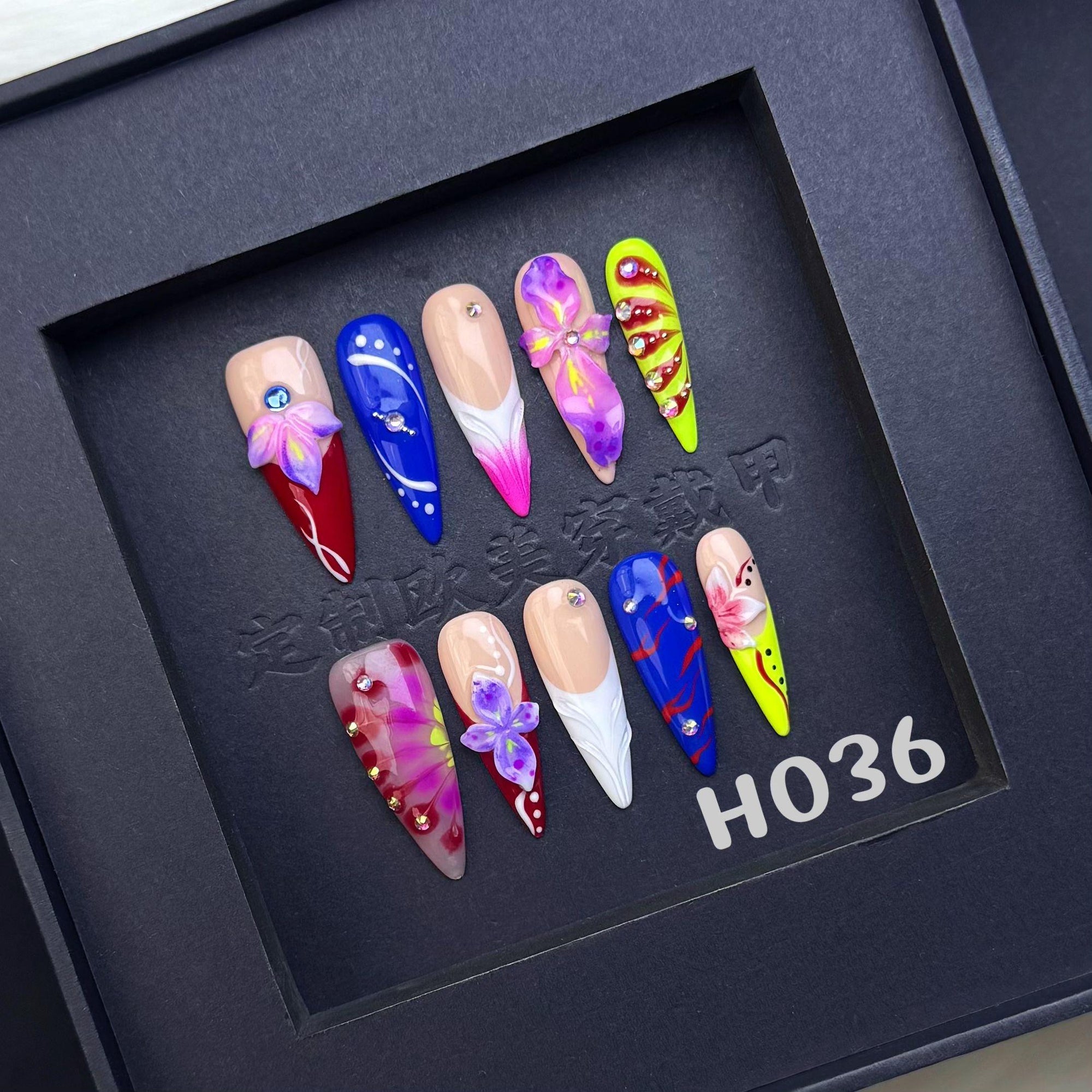 Handmade press on nail H036