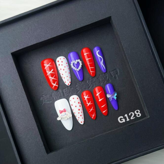Handmade press on nail G128