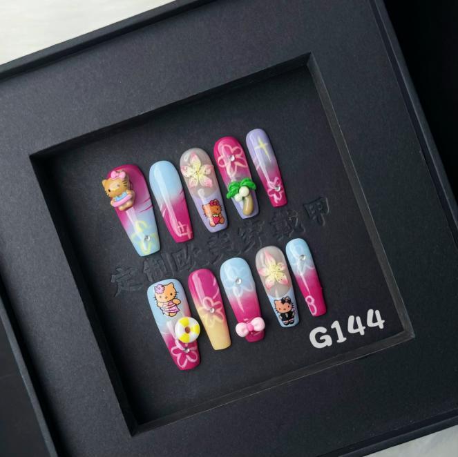 Handmade press on nail G144