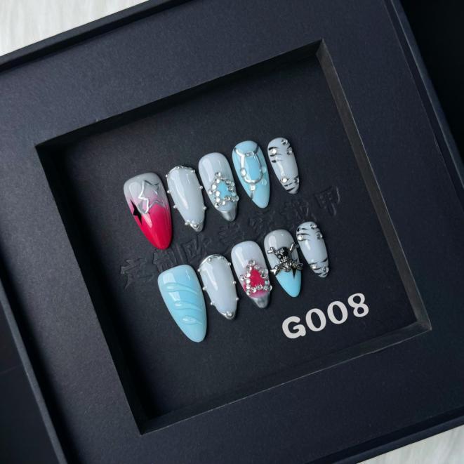 Handmade press on nail G008