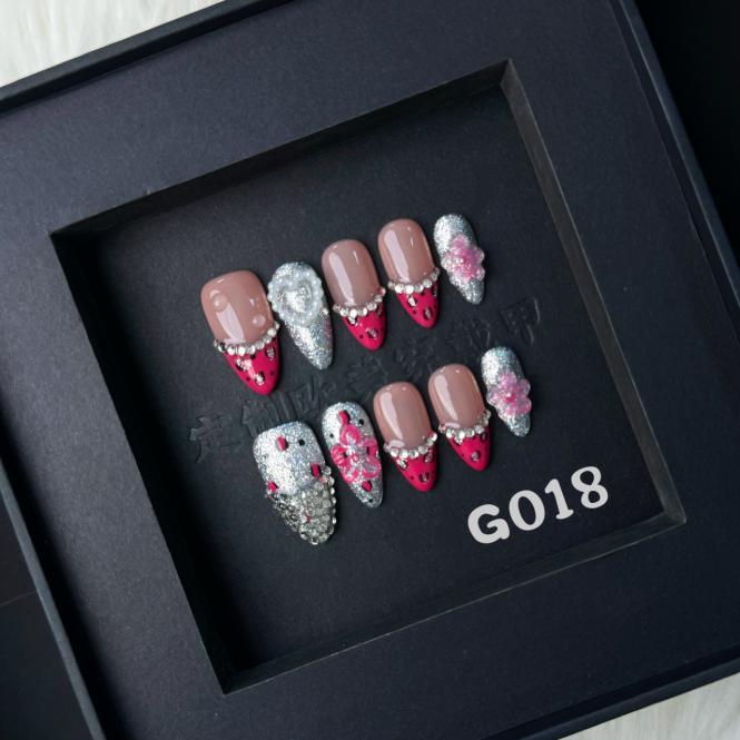 Handmade press on nail G018