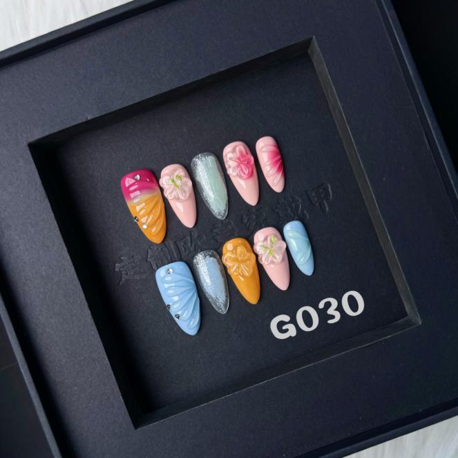Handmade press on nail G030
