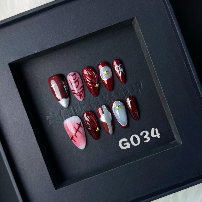 Handmade press on nail G034