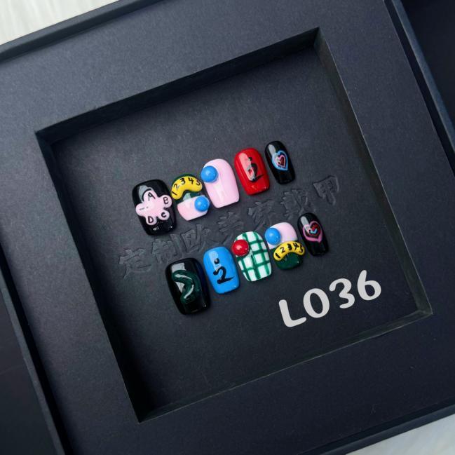 Handmade press on nail L036