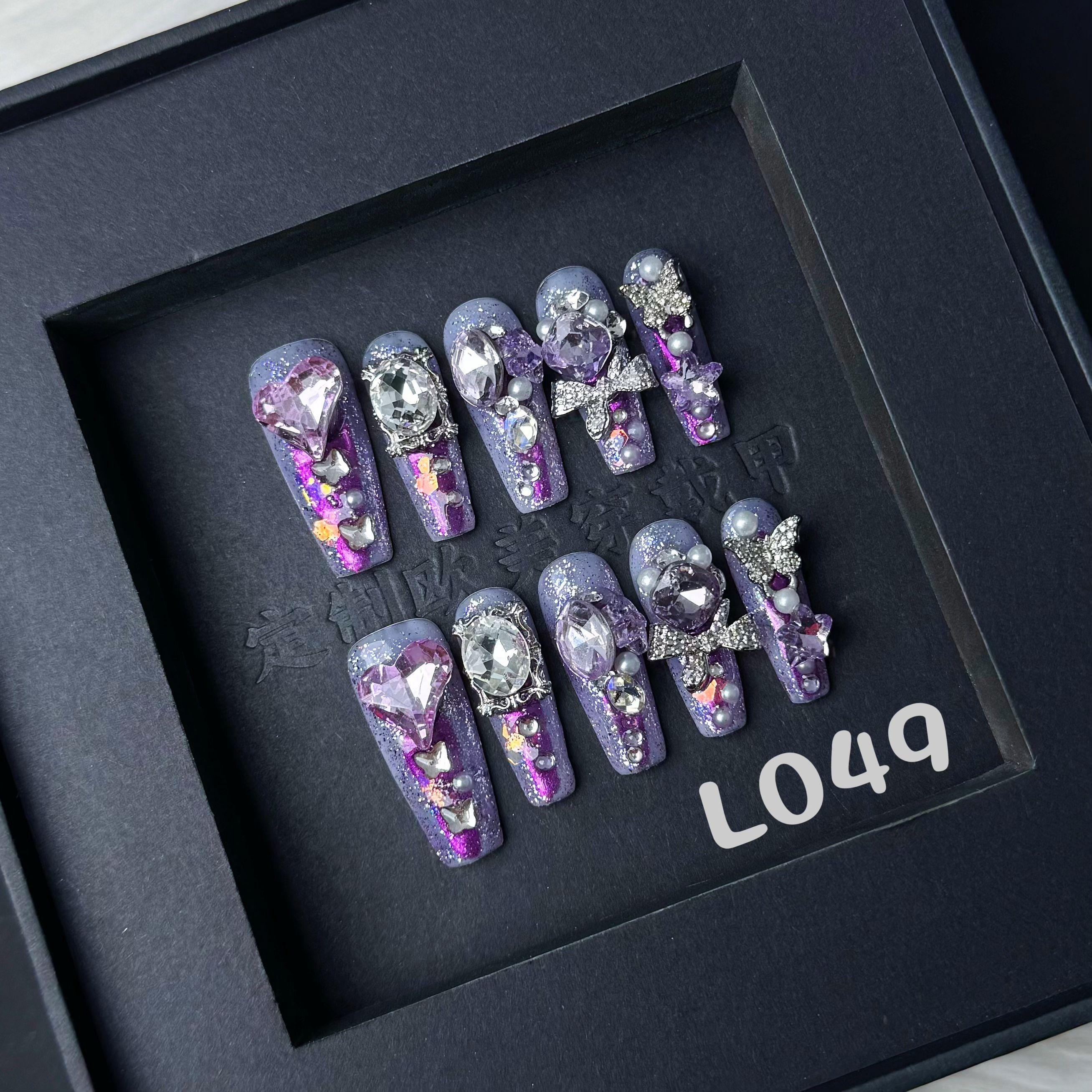 Handmade press on nail L049